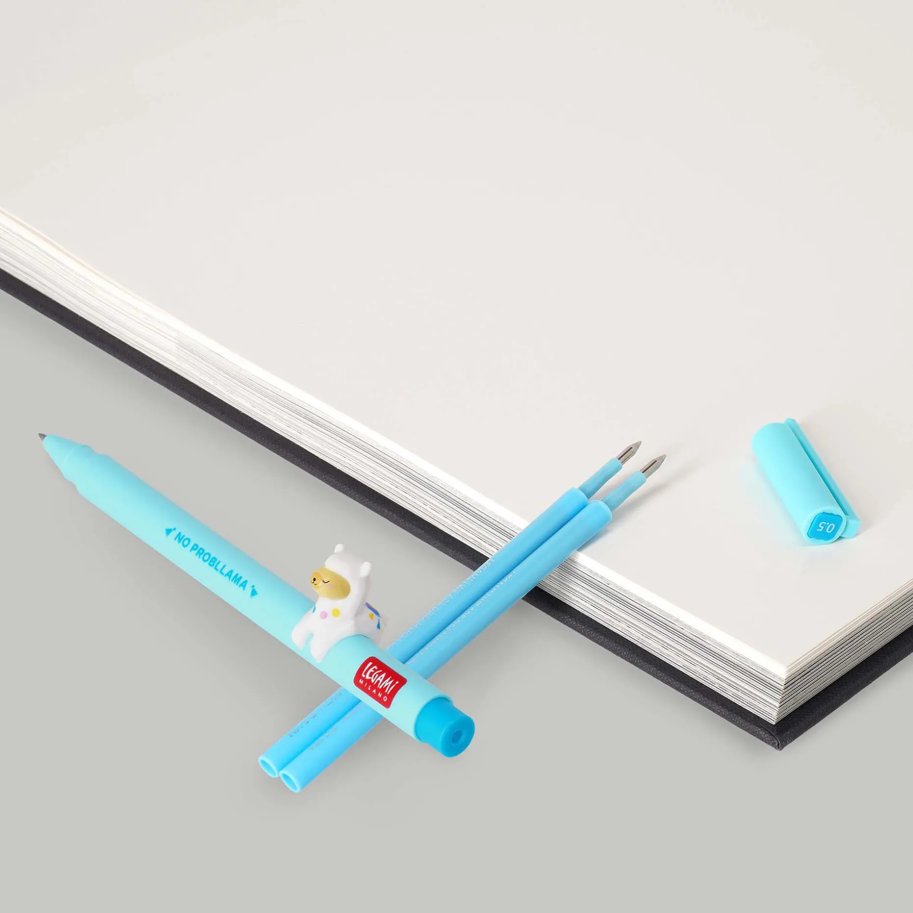 Set Stylo Lovely Llama et Recharge Bleu Ciel
