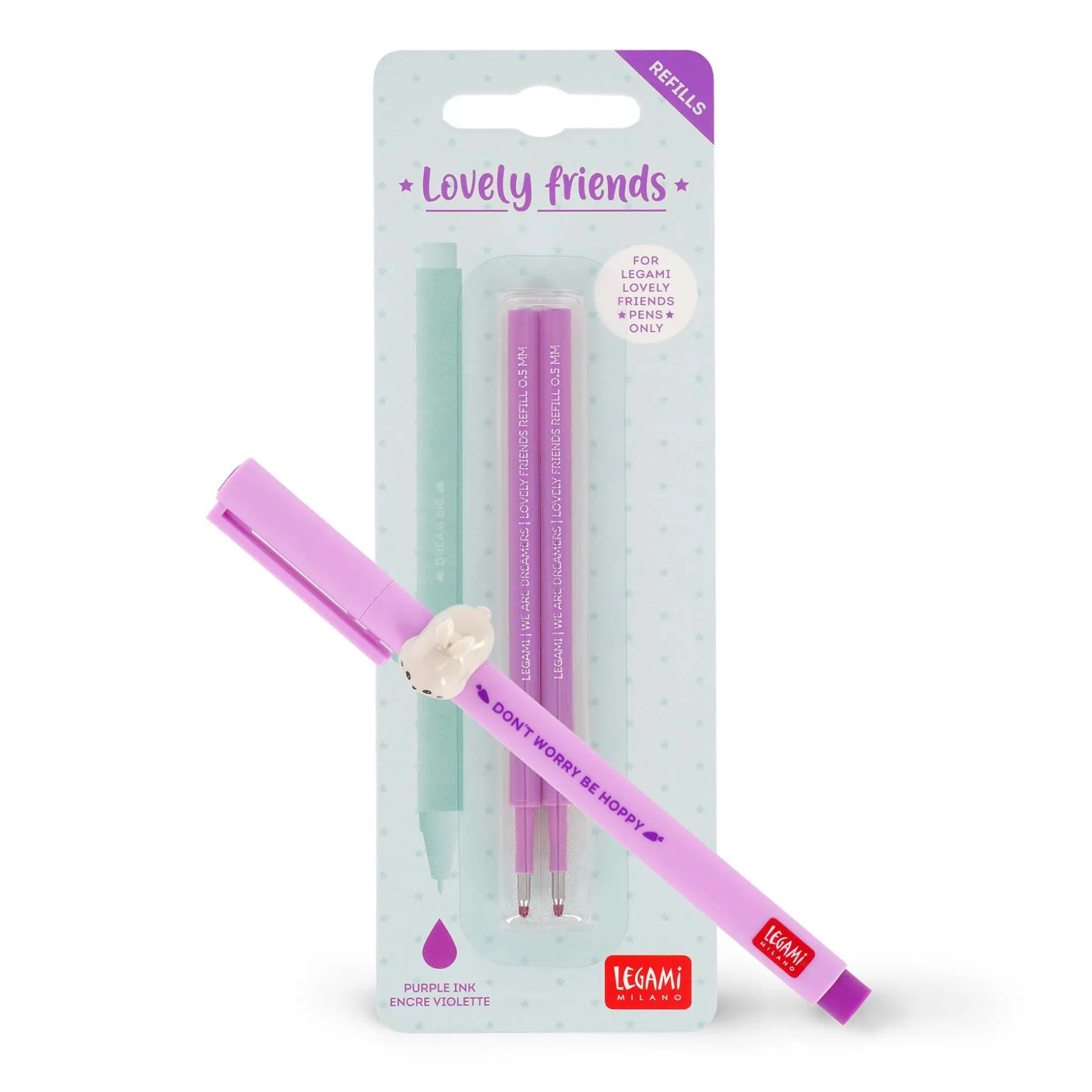 Set Stylo Lovely Nunny et Recharge Violette