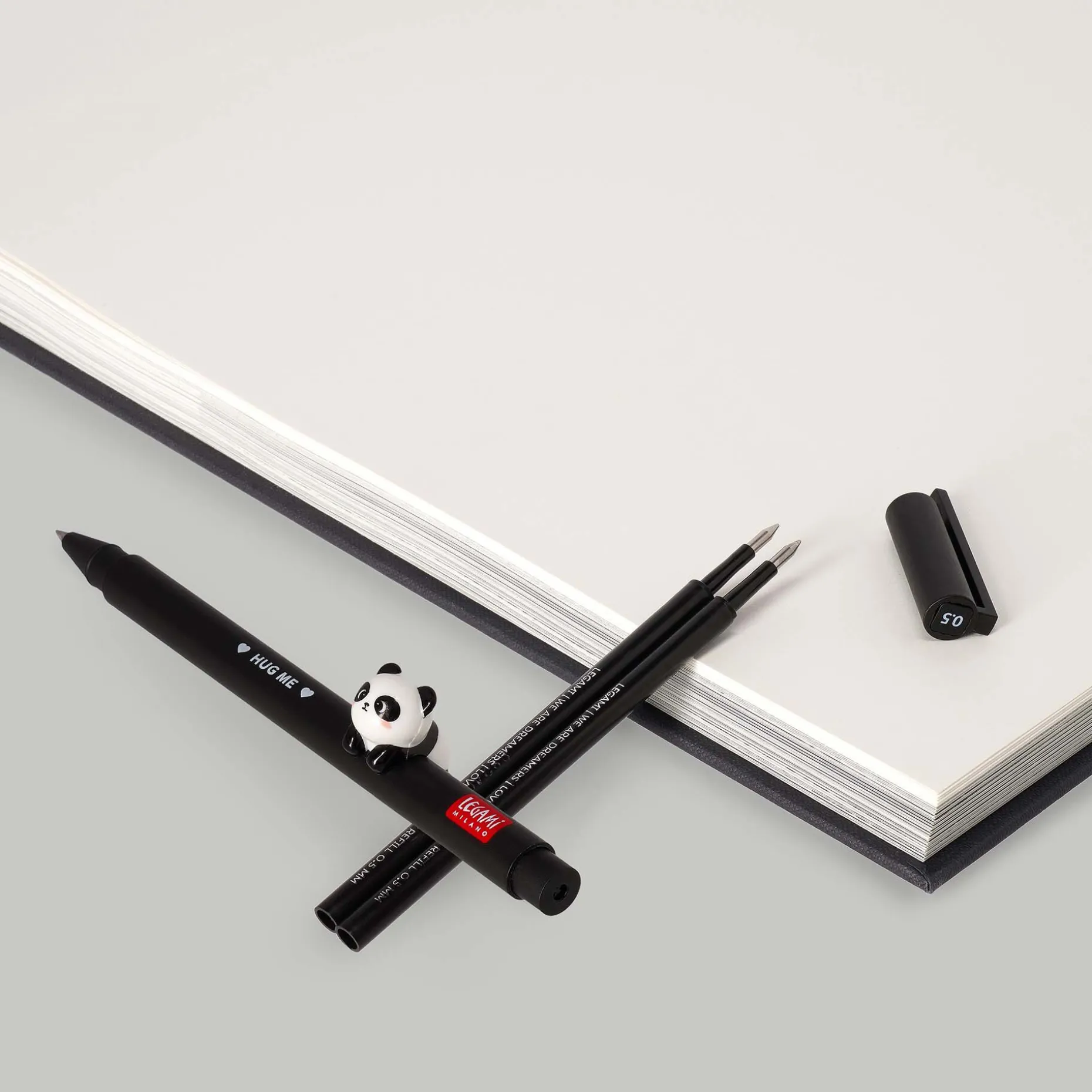 Set Stylo Lovely Panda et Recharge Noire