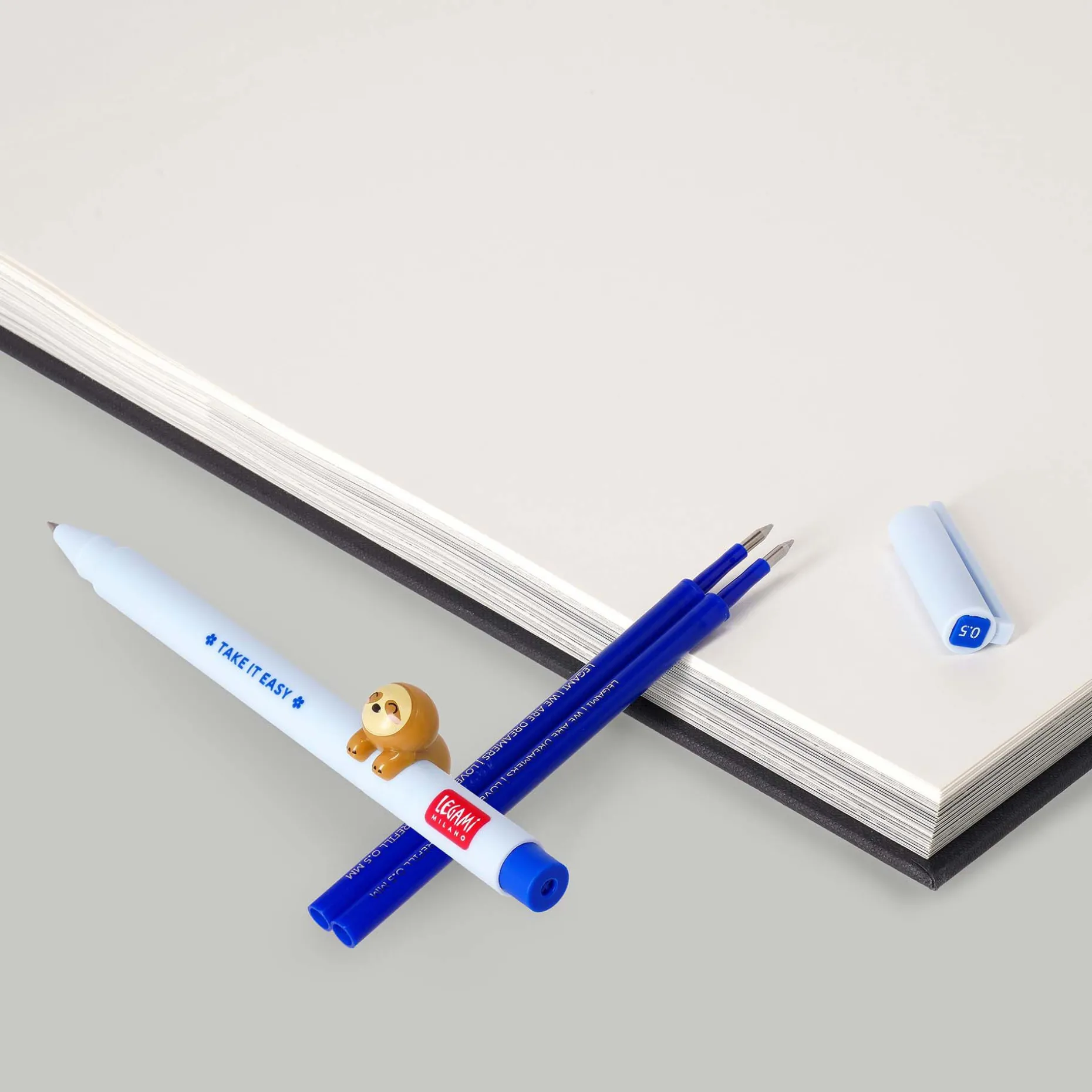 Set Stylo Lovely Sloth et Recharge Bleue