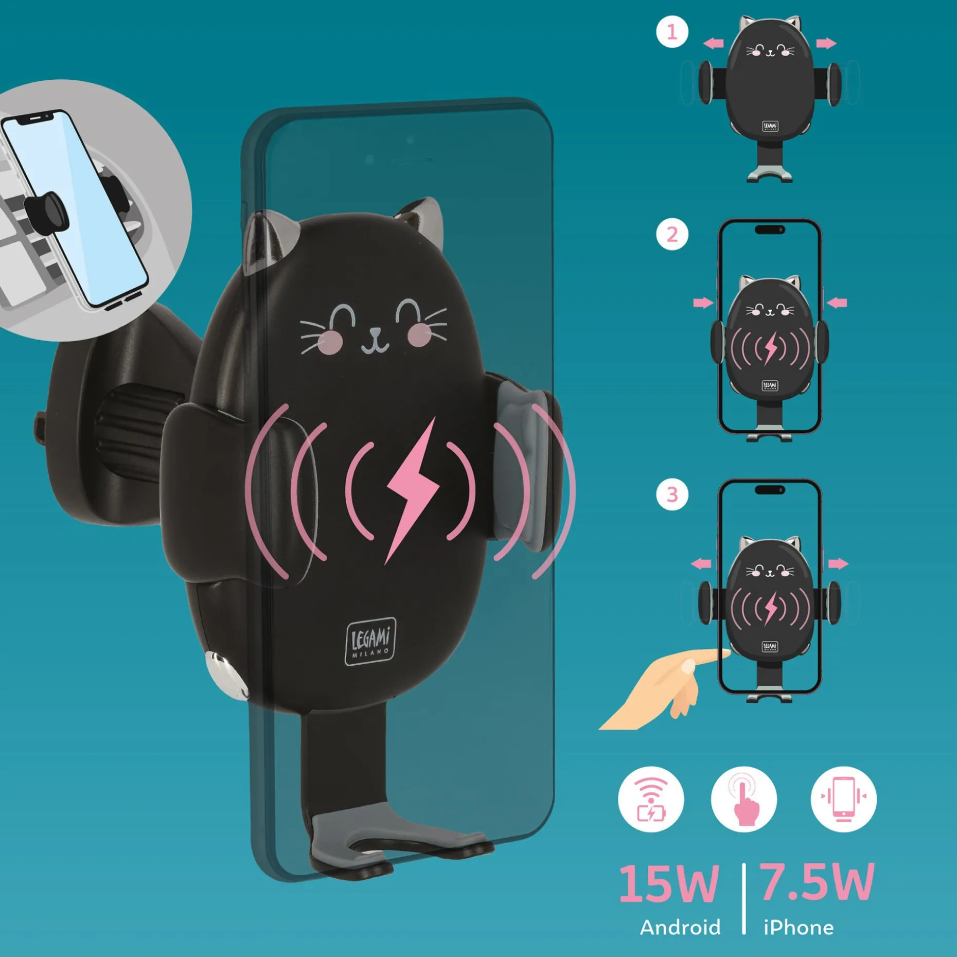 Support et Chargeur Sans Fil Voiture